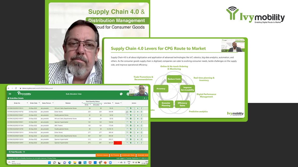 ivymobility's tweet photo. We had a great #webinar yesterday on Supply Chain 4.0 & Distribution Management on the Cloud for Consumer Goods, with participation from many CPG companies and SMEs across the globe. Check out our webinar recordings on the website:
https://t.co/et4ZR7wPIR
#distributionmanagement https://t.co/D5Y20jiiIQ