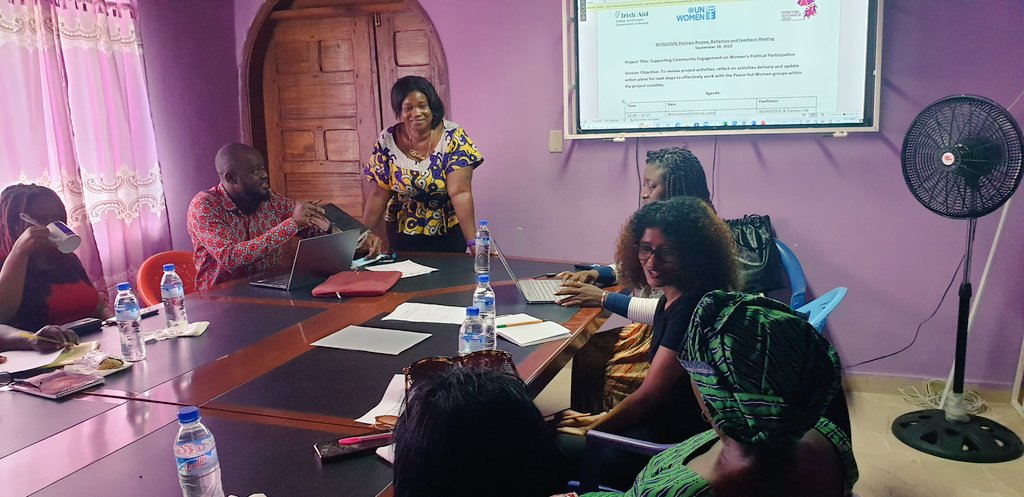 wongosol's tweet photo. Supporting community engagement on women's political participation project review and feedback meeting with WONGOSOL and partners.  Thanks @unwomenliberia  especially, the WP Pillar team for the continuous support and partnership 🙌 https://t.co/ijCzxzA8iE