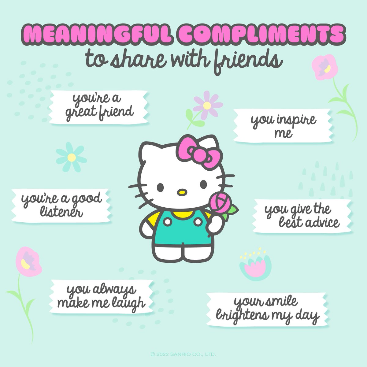 hellokitty's tweet photo. #WellnessWednesday: Share these compliments with a friend 💞 Tag your bestie! https://t.co/ZB9VkkyTbQ