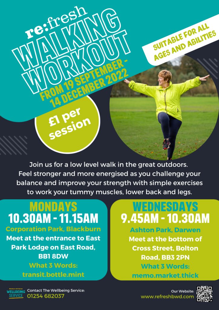 🚶 Join us every Monday and Wednesday for a low level walk in the great outdoors. Feel stronger and more energised with simple exercises to work your muscle strength and balance.

Contact the Wellbeing Service for more info: 01254 682037