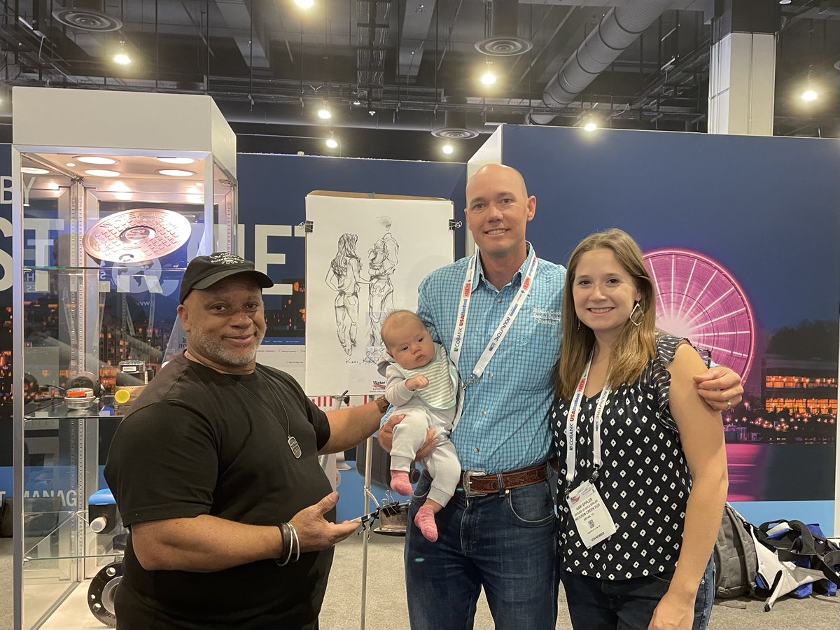 MasterMeterInc's tweet photo. We've had a great time at @NRWA's #WaterPro 2022 Conference! Hard to believe today is the last day. Don't miss your chance to #getsketched by Krandel Newton, the Original @buttsketch Artist, in #MasterMeter Booth 513! Here will be here until noon today. https://t.co/gD0UiXb5es