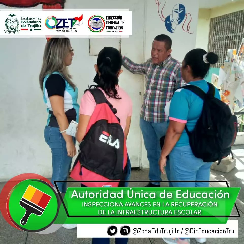 notieducatetru's tweet photo. #28Sep La Autoridad Única de Educación del estado Trujillo,Dra. María Palomares, continúa recorriendo la entidad con motivo de realizar el reconocimiento de los avances en la recuperación de la infraestructura escolar.

@NicolasMaduro @_LaAvanzadora @Gerardo4fPsuv @MPPEDUCACION https://t.co/FgPbskt5x7