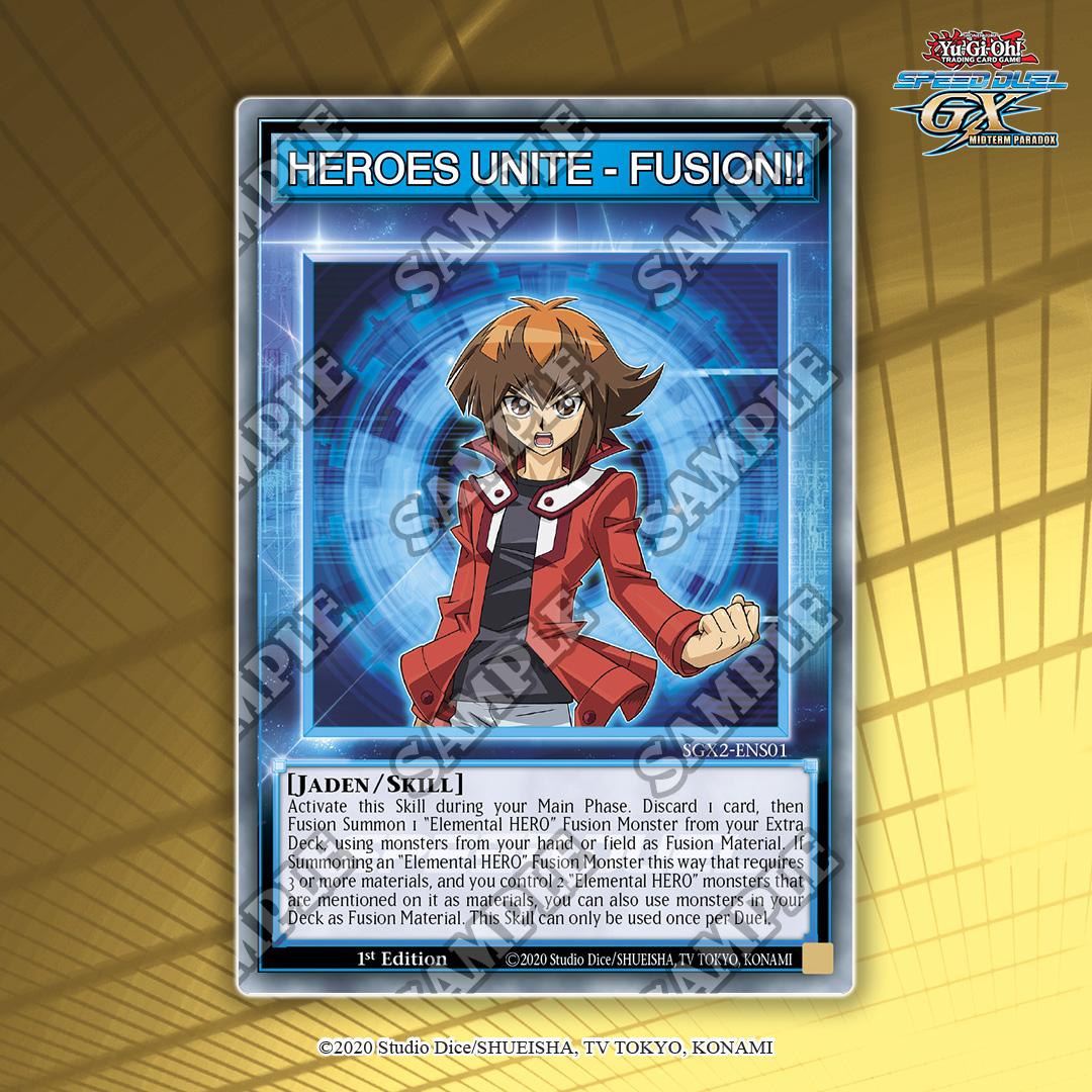 YuGiOhCardEU's tweet photo. The new Speed Duel GX: Midterm Paradox Mini Box arrives on 6 October, loaded with new cards and new Skills. Allow us to introduce you to a first few of them, tied to Jaden and Syrus!
Read our article here: https://t.co/dnhdR44apA
#SpeedDuel #MidtermParadox https://t.co/WgPCJDwYTy