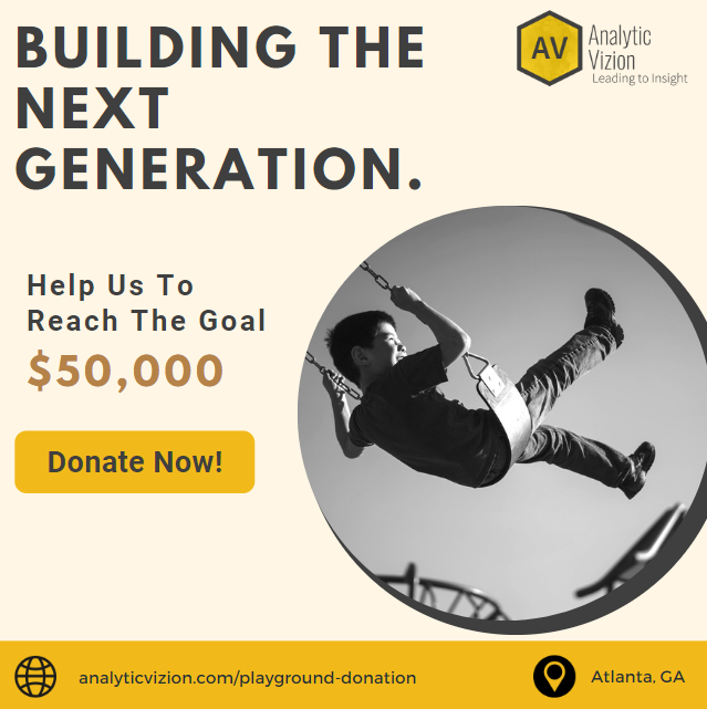 This November, many volunteers will gather at a Boys &amp; Girls Club in Atlanta to construct a full sized playground in the span of a day. 

We need about $50,000 more in funding in a few short weeks.
 
Take action here: analyticvizion.com/playground-don…