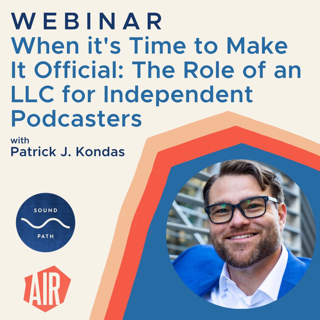 Today's webinar at 1pm ET will give independent podcasters clarity on when to form a limited liability company & will provide a step-by-step guide to the LLC formation process and discuss legal considerations when forming multi-member LLCs. RSVP: soundpath.co/course/llcs-fo…