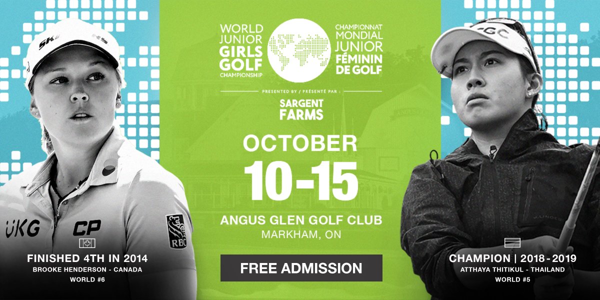 We are just 2️⃣ weeks away from the opening-round of the 2022 World Junior Girls Championship pres. by <a href="/sargentfarms/">Sargent Farms</a>. 

Come 👀 future ⛳️ superstars <a href="/AngusGlenGC/">Angus Glen Golf Club</a>.