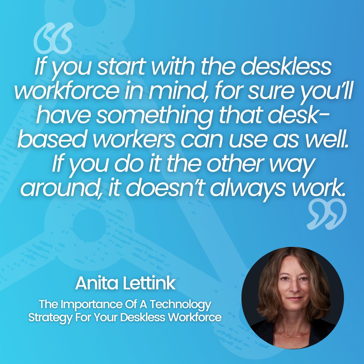 anthillhelps's tweet photo. Who better to discuss the importance of a tech strategy for the #DesklessWorkforce than Anita Lettink?
Check out her insights into the topic here: https://t.co/Rw9UtsBqsv
Watch the full interview here: https://t.co/GMwJNwy4vu
#HRTech #FutureofWork #NoDeskRequired #Anthill https://t.co/5gI0a2ogqP