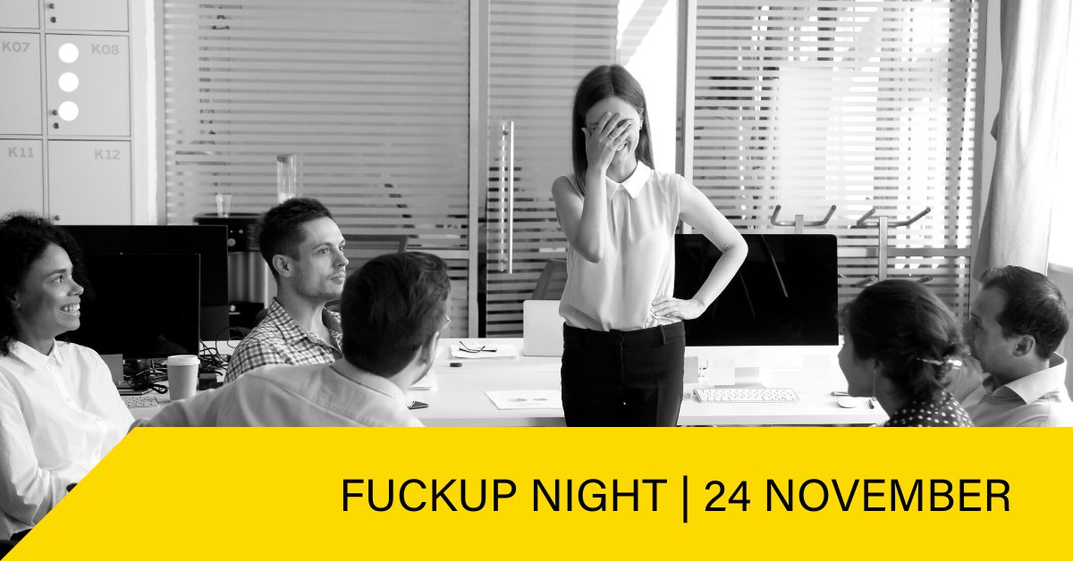 𝗘𝗩𝗘𝗡𝗧 ••• Donderdag 24 november organiseren we weer een FuckUP Night! Ben jij erbij? Reserveer nu je plek via: dockwize.typeform.com/to/PfW8KqQO

••• 
#fuckupnight #celebratefailures #dockwize