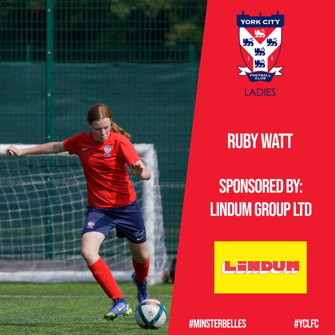YorkCityLFC's tweet photo. Player Sponsor 🤝

We are delighted to announce Ruby Watt will be sponsored by @LindumGroup for the 2022/23 season.

💻 https://t.co/3XsYNizNfI 

#YCLFC 🔴🔵 #MinsterBelles https://t.co/dxYyIubHfX