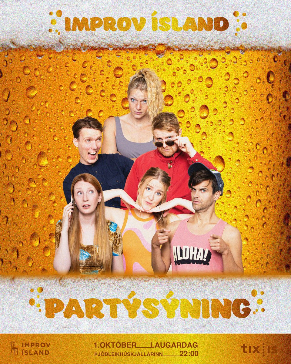 Næsta laugardag kl.22 ætlum við að halda PARTÝSÝNINGU! Allt sem við elskum við partý verður þjappað saman í 1,5 tíma spunaveislu 🍻🪩🕺🏻
tix.is/is/buyingflow/…