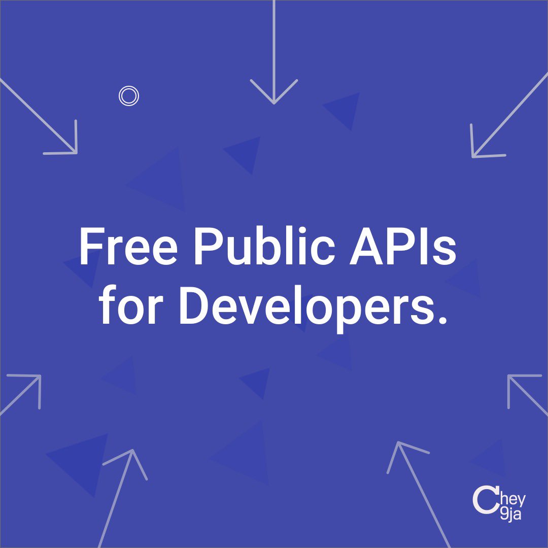 Free public apis for developers follow thread thread from chiedu