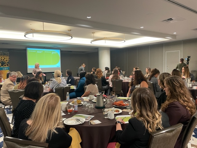 womeninagri's tweet photo. We start off day 3 at #WIAS22 with the student scholarship breakfast sponsored @Syngenta. We had 30 students this year -- the most so far! Thanks to all our sponsor companies. #IamWIA #WomenInAg https://t.co/litcQFoNVQ