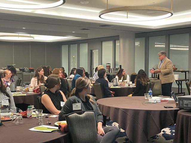 womeninagri's tweet photo. We start off day 3 at #WIAS22 with the student scholarship breakfast sponsored @Syngenta. We had 30 students this year -- the most so far! Thanks to all our sponsor companies. #IamWIA #WomenInAg https://t.co/litcQFoNVQ