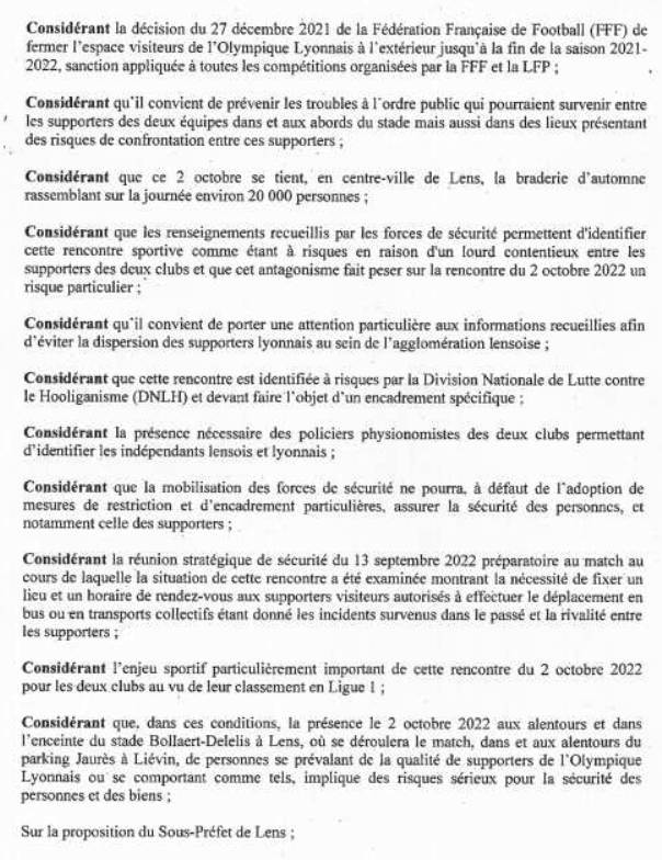 OL__Plus's tweet photo. Un décret d'encadrement des supporters lyonnais (y avait longtemps)
On notera que l'interdiction de déplacement de l'an dernier, bien que terminée, reste une circonstance pour encadrer les supporters cette année.
(et qu'il y a une "rivalité" depuis 2002...)

#RCLOL https://t.co/U61OB7cxb2