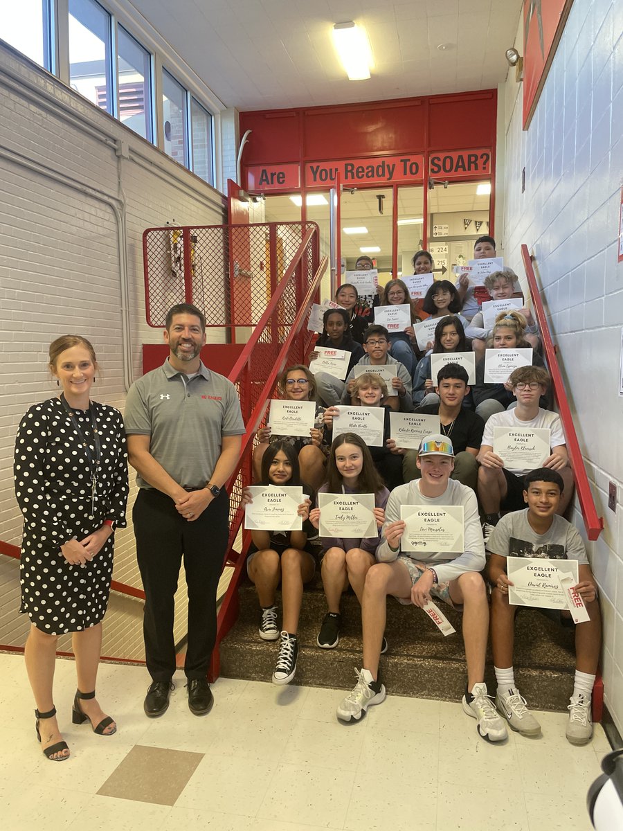 HGmrslong's tweet photo. @HockerGroveMS Excellent Eagles! These students are SOARing at Hocker Grove, making it a better place! Congrats Eagles! @theSMSD #OneShawneeMission #OneHG https://t.co/mztt2BUqqE