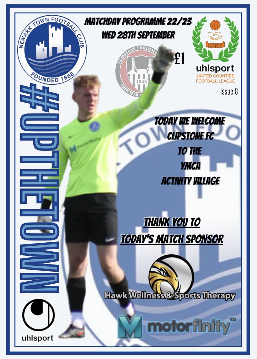 NewarkTownFC's tweet photo. Don’t forget your programme on entry for just £1 @HarryGKChapman features on the front cover which also features tonight’s match sponsor @hawkwellness #localbusiness #localplayer #uptheblues https://t.co/5mLl7H2sLj