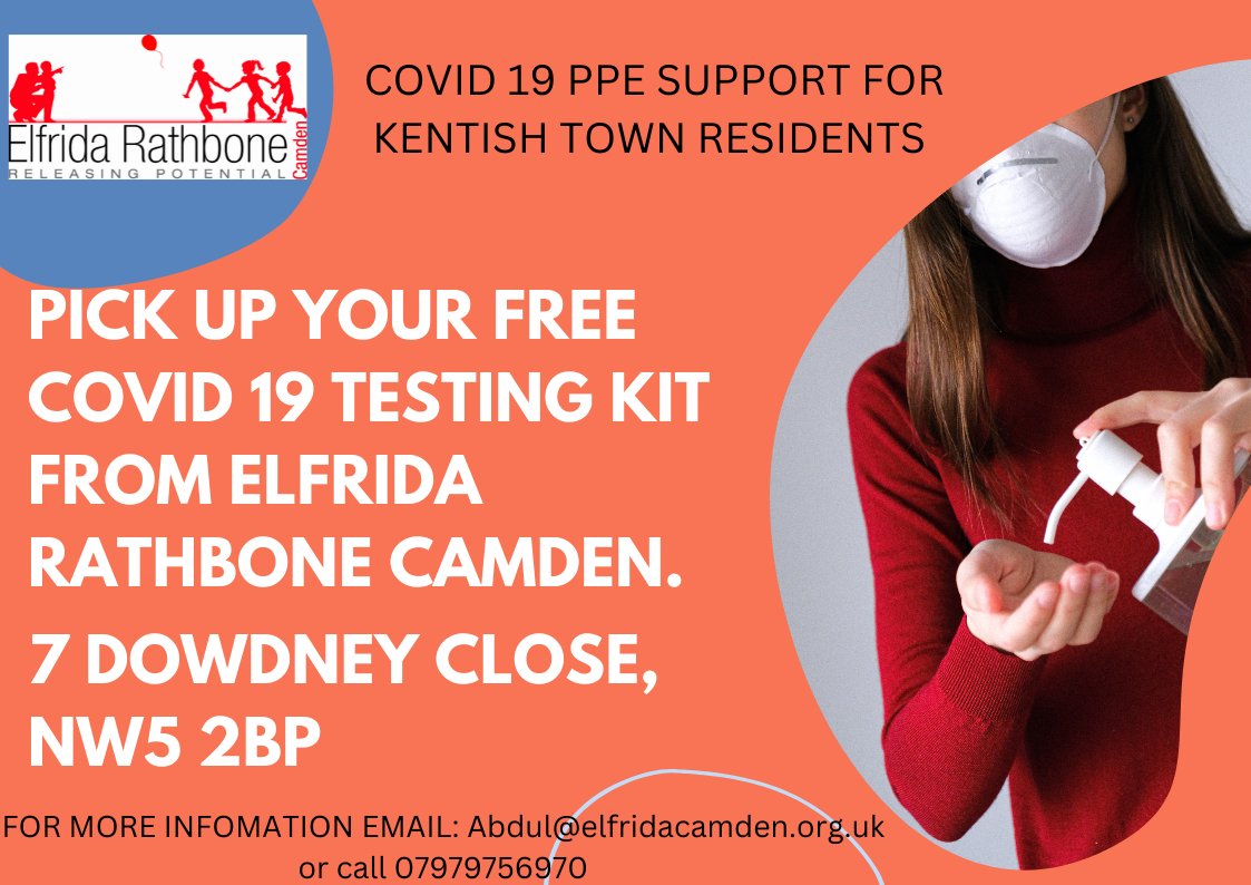 ComChampsCamden's tweet photo. FREE COVID 19 SUPPLIES FOR COMMUNITIES OF KENTISH TOWN AND THE REST OF CAMDEN. COLLECTION FROM ELFRIDA RATHBONE CAMDEN AT 7 DOWDNEY CLOSE, NW5 2BP.
MASKS, HAND SANITERS, TESTING KITS ALL AVAILIABLE!!!! #CAMDEN #ERC #COMCHAMPS # KENTISHTOWN #YPFI #FAMILYSERVICES https://t.co/OSi3LuqODR