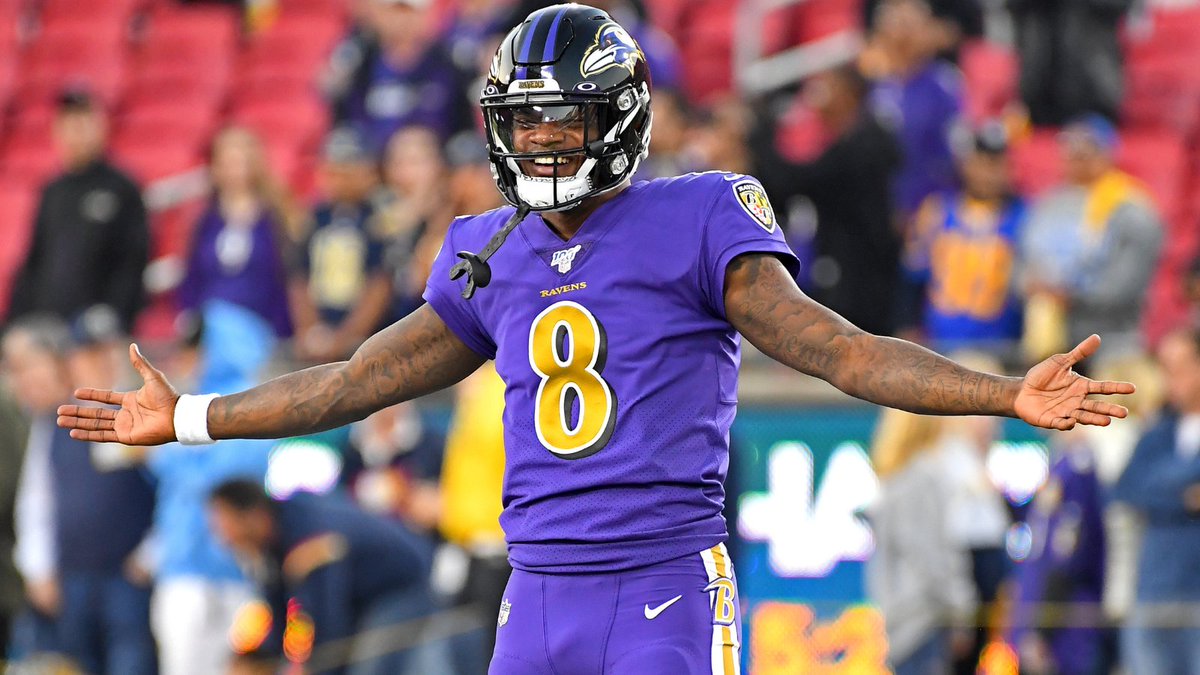 TheFFBallers's tweet photo. Lamar Jackson currently ranks 1st in the following categories:

* TD passes
* Passer Rating
* Yards per carry
* Big time throw rate (PFF)
* Fantasy points 

RT if you have Lamar on your squad! 💪 https://t.co/anFEd3olqZ