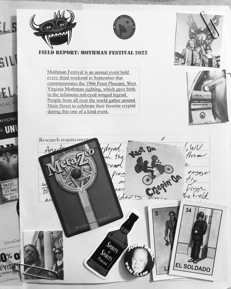 Field Report: Mothman Festival 2022 is now available to podcast listeners. Agents Mora &amp; Ryan are sent to the Mothman Festival in Point Pleasant W.V. to conduct their first field investigation. 

open.spotify.com/episode/2AaV2S…

#mothmanfestival #mothman