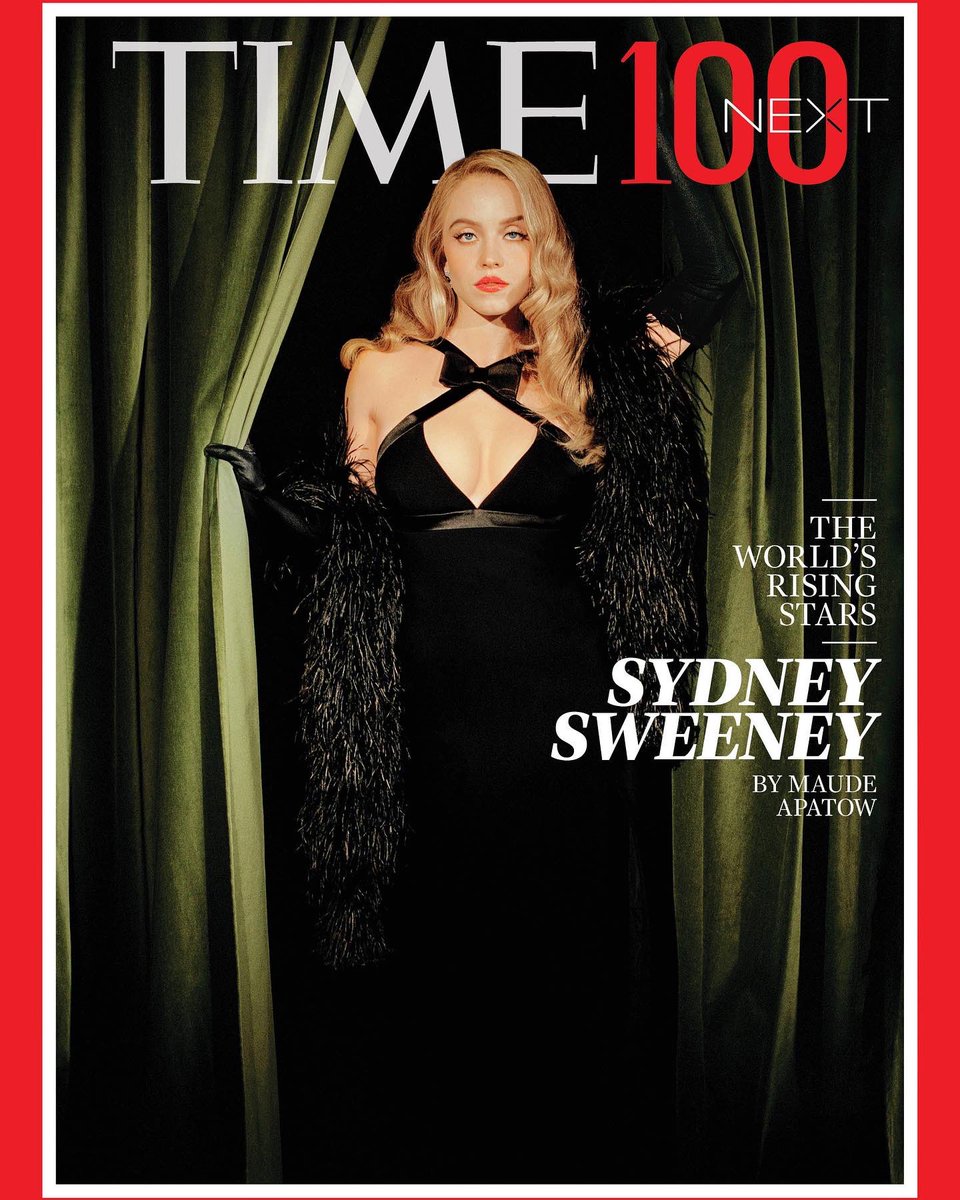 sydney_sweeney's tweet photo. Thank you @TIME for this incredible honor and privilege. What a dream come true ♥️

And special thanks to @maudeapatow for the words ♥️ #TIME100NEXT https://t.co/zc1DMqMs2s