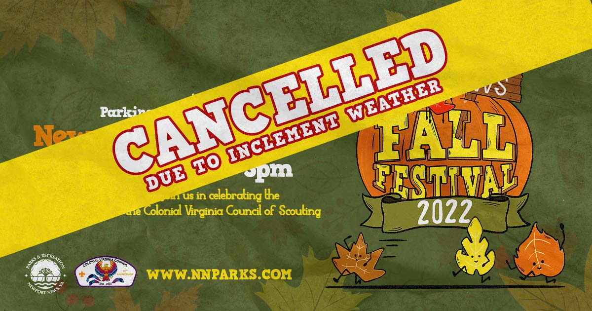 nnfestivals's tweet photo. Due to the forecast for inclement weather, the Fall Festival has been cancelled.  We look forward to the festival returning in 2023! https://t.co/AbfKvU1Yhg