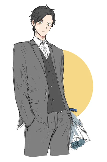 描いてしまった……あの花束持ってるじなんなに…………誰にあげるの……… 