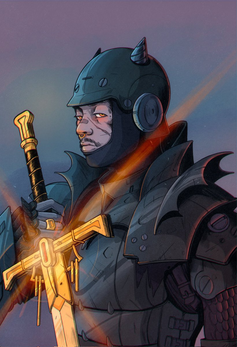 Bandit_2_studio's tweet photo. Le chevalier sombre. Pas si sombre. ☀️🦇 #illustrationart #characterdesign https://t.co/XaBVzgQYTQ