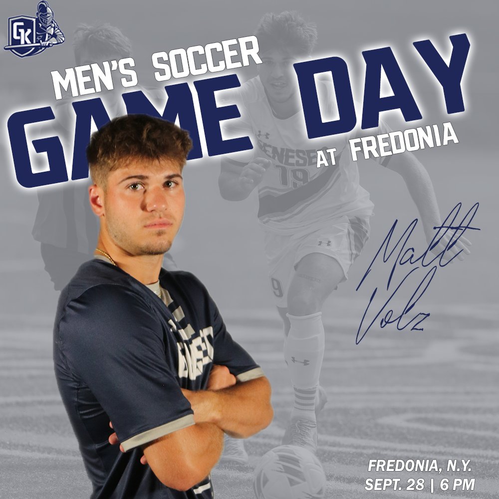 MSOC: <a href="/GeneseoMsoc/">GeneseoMSOC</a> at <a href="/FredBlueDevils/">Fredonia State Athletics</a> | 6 PM
LIVE STATS: fredoniabluedevils.com/sidearmstats/m…
#OneKnight #d3soc