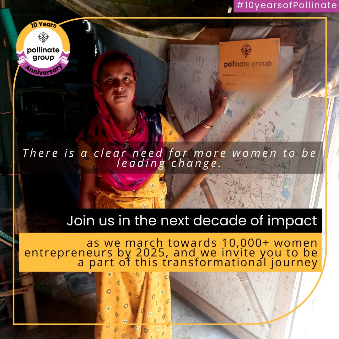 PollinateEnergy's tweet photo. Support us to enable women towards entrepreneurship, through which Pollinate will upskill these women through a combination of business skills, financial and digital literacy. This supported through clean energy products will address the needed SDGs 1,5, and 7
#10yearsofPollinate https://t.co/pDF6y63zoZ