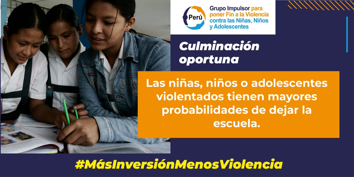 IprodesPeru's tweet photo. 💹 Incrementar el presupuesto para las víctimas de violencia permite generar las condiciones para que no dejen de estudiar.
El @GIFinViolencia contra NNA junto a #IPRODES trabajamos para lograr #MásInversiónMenosViolencia
CC. @MEF_Peru @pcmperu  #ENDViolence https://t.co/LdZMKYHHhI