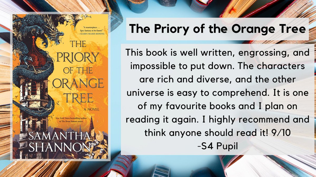 Library_DGS's tweet image. Our latest pupil book review, for &quot;The Priory of the Orange Tree&quot; by @say_shannon