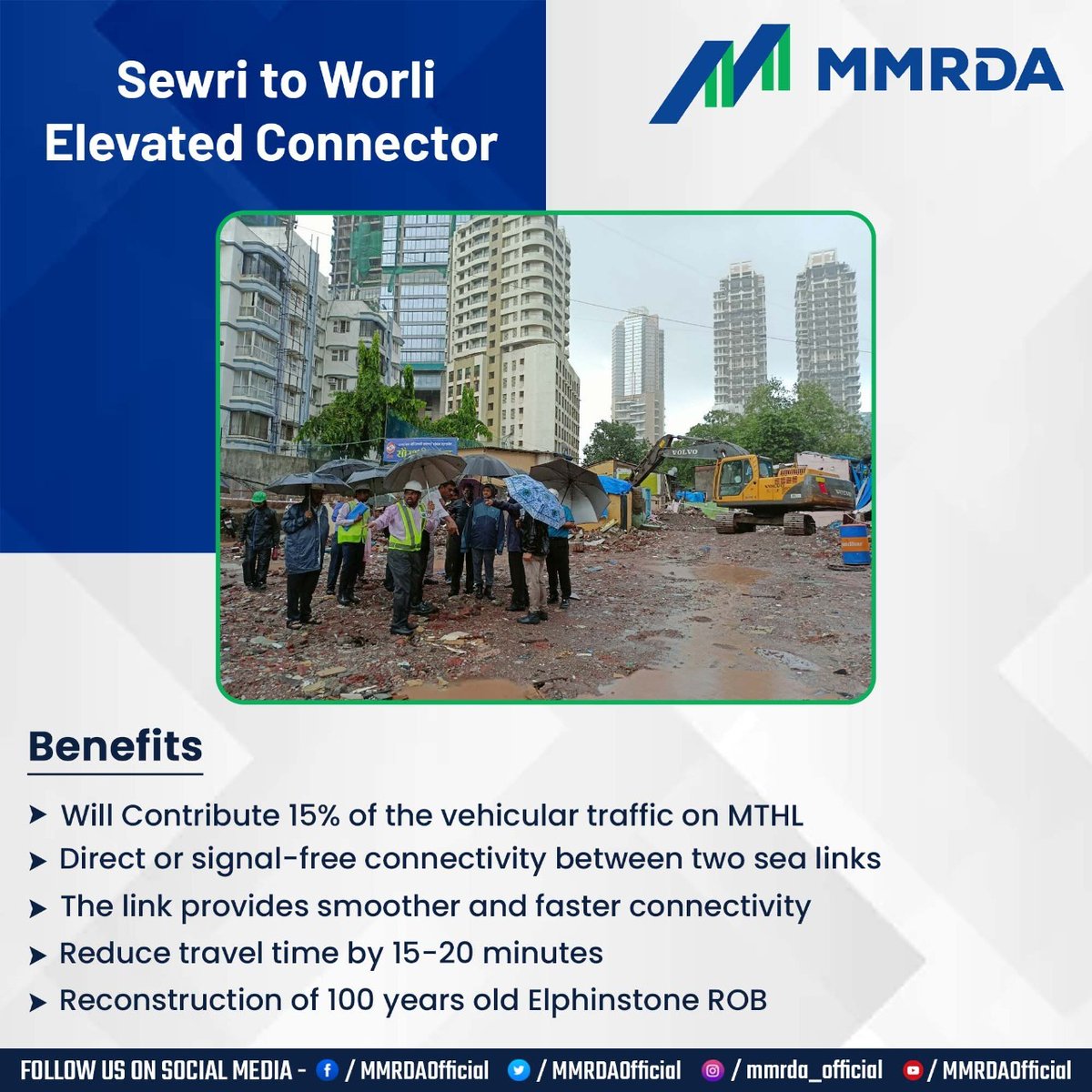 MMRDAOfficial's tweet photo. Gateway To #MTHL #ElevatedConnector
The work on #MMRDA #Sewri #Worli Elevated Connector is 24% completed. This Connector will contribute to 15% of vehicular traffic on MTHL as it will provide a direct & signal-free connectivity between MTHL, Bandra Worli Sea Link & Costal Road https://t.co/tYBU6mylcI