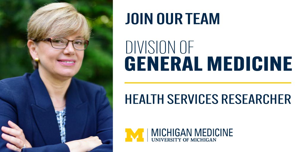 ATTN: Board-certified/board-eligible internists & social scientists looking to develop & conduct independently funded research focused on #HealthServices & #HealthPolicy. Check out this opportunity & add'l open positions in the General Medicine Division. medicine.umich.edu/dept/intmed/di…
