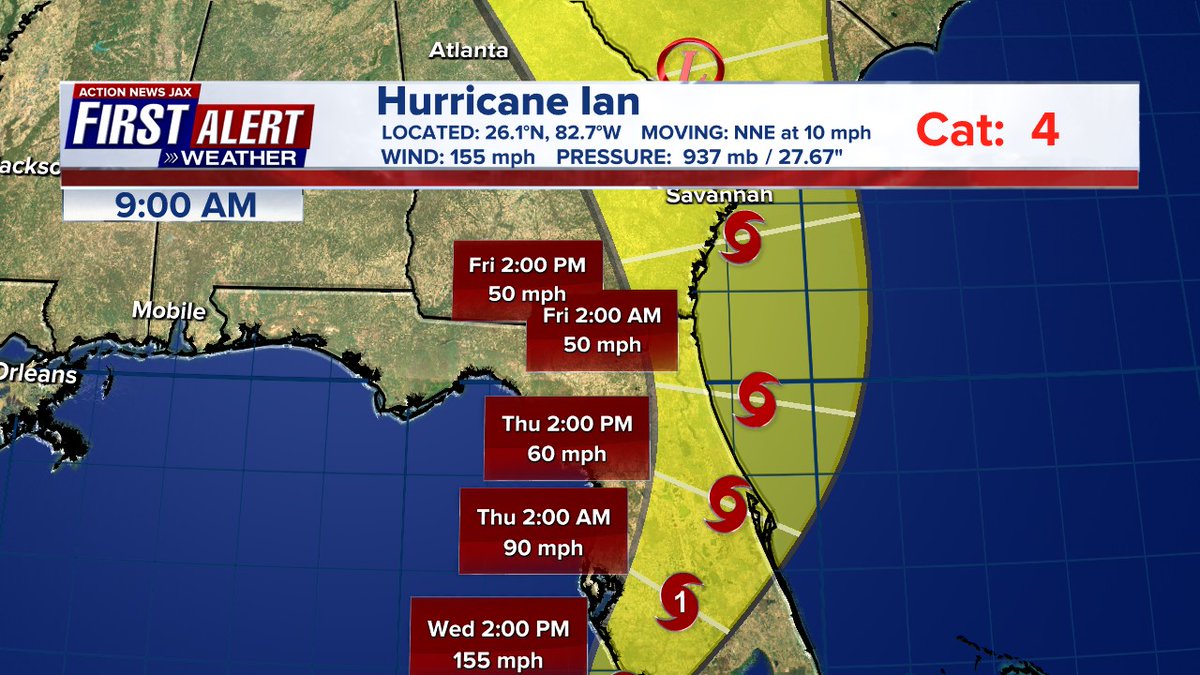 MikeFirstAlert's tweet photo. #firstalertwx "Talking the Tropics With Mike": https://t.co/XUKVlNe8QJ - #Ian soon to hit the Fl. southwest coast then move across Fl. to the extreme W. Atlantic... major to severe impacts for most of the Fl. Peninsula @ActionNewsJax @WOKVNews https://t.co/Y19oLwJEdc