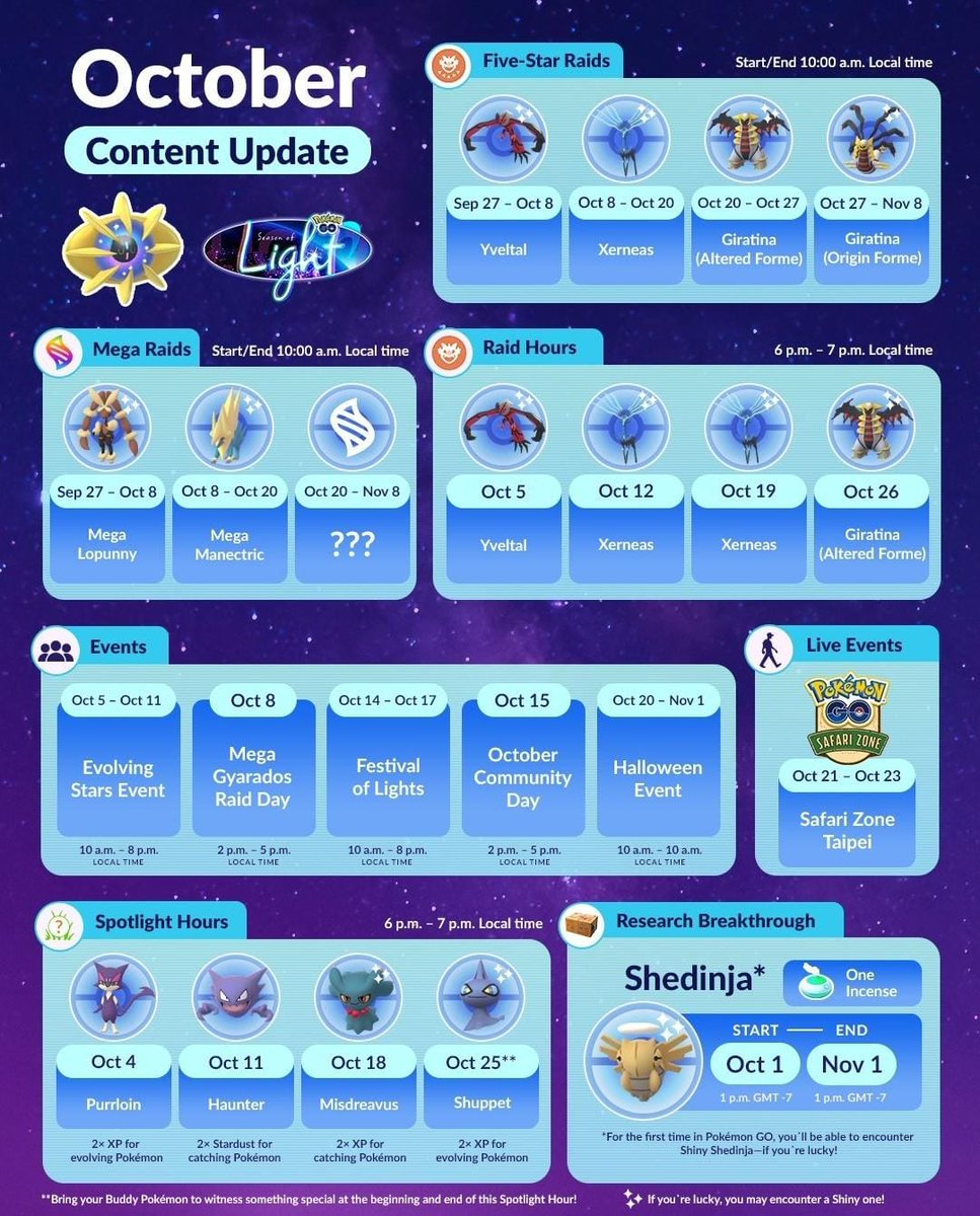 TTeamMao's tweet photo. Das Oktober Update!
Super gehypt auf Giratina und Shiny Xerneas!
Die Spotlight-Hours sind aber Mal schlecht.🤮
#PokemonGO #PokemonGOFashionWeek #PokemonGO2022 #PokemonGOUpdate https://t.co/WA45niBLio