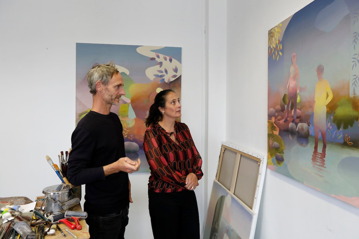 PallasProjects's tweet photo. PP/S were thrilled to welcome Catherine Martin T.D., Minister for Tourism, Culture,  Arts, Gaeltach, Sport and Media, and Maureen Kennelly, Director of The @artscouncil_ie last week to officially launch our new studios at @TheDigitalHub, and to meet some of our amazing artists. https://t.co/pgmvgkWz56