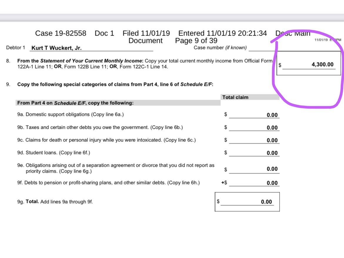 foreplaygolf11's tweet photo. @kurtwuckertjr @Pat_McCat So you’re saying you lied in bankruptcy court aka a felony? These weren’t submitted by you?
Lmao $700 in a bank account https://t.co/EtbiLUaRWi