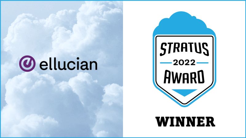 EllucianInc's tweet photo. ☁️ We're excited to be recognized with a 2022 #StratusAward from @BigAwards as one of today's leading #cloud computing companies! https://t.co/2rWDFsqysm #highereducation #edtech https://t.co/KuDFuXKDiR