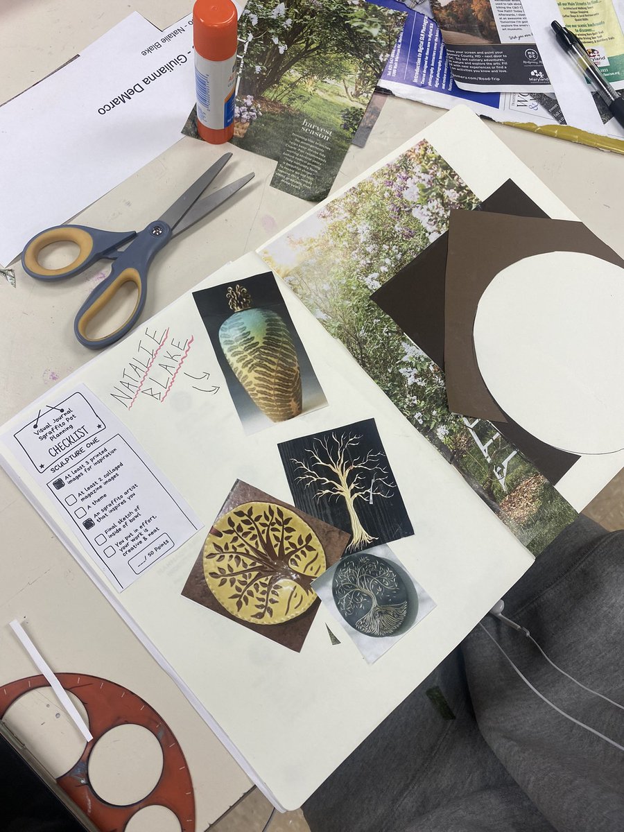 ASeagravesHahn's tweet photo. Learning to envision as artists through visual journaling as preparation for our sgraffito bowl project. #studiohabitsofmind #visualjournaling https://t.co/cpwdiUP9CU