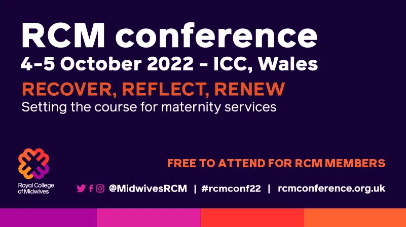 Duncan Mirams (@d_mirams) on Twitter photo Places still available at <a href="/MidwivesRCM/">Royal College of Midwives 💙</a> Annual Conference next week in Newport, 4-5 October 2022.
Lots of great speakers - Full programme available here: rcmconference.org.uk/2022-programme/
Free to RCM members so book your place here:
eventbrite.co.uk/e/rcm-conferen…
#rcmconf22 Places still available at <a href="/MidwivesRCM/">Royal College of Midwives 💙</a> Annual Conference next week in Newport, 4-5 October 2022.
Lots of great speakers - Full programme available here: rcmconference.org.uk/2022-programme/
Free to RCM members so book your place here:
eventbrite.co.uk/e/rcm-conferen…
#rcmconf22