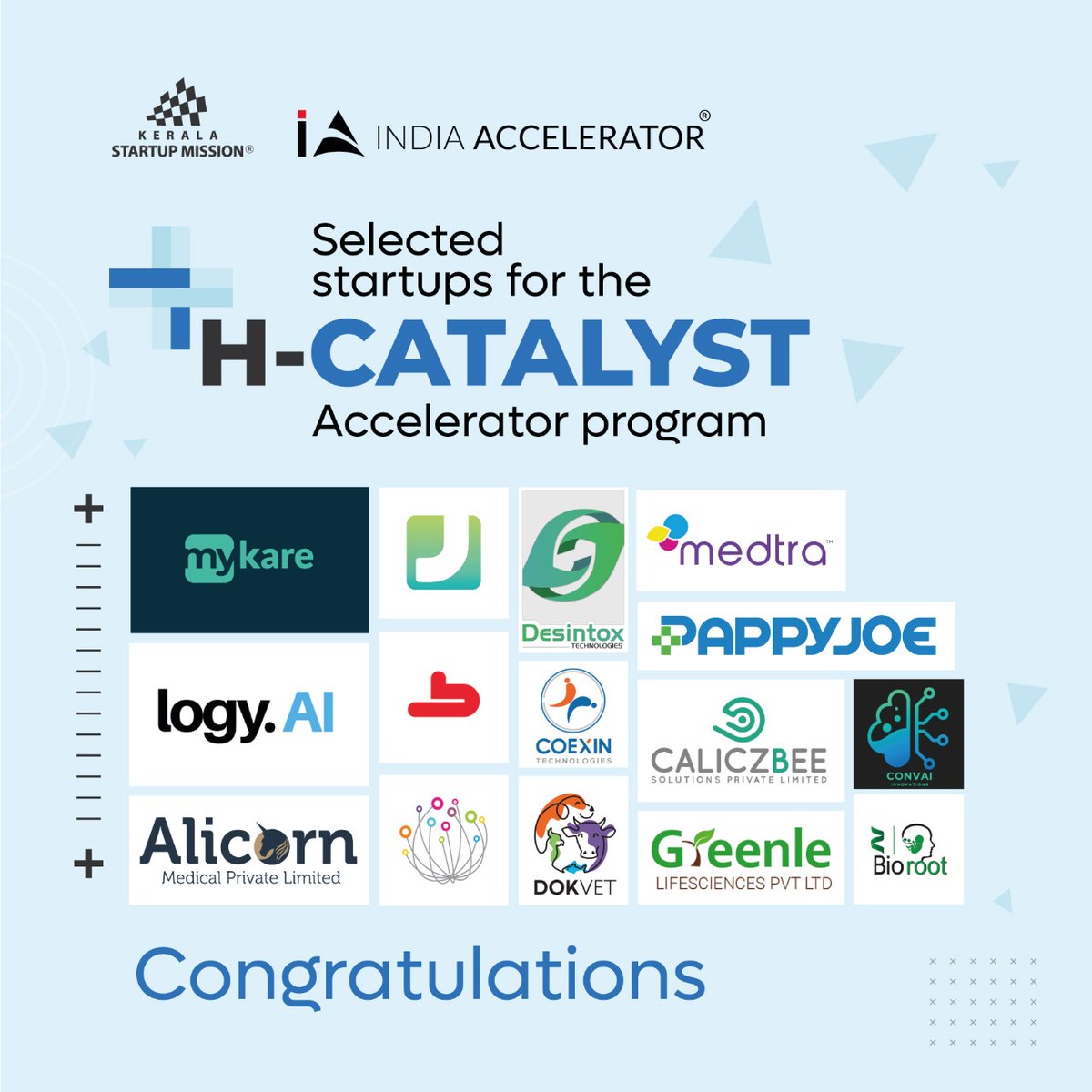 startup_mission's tweet photo. Here are the 15 startups selected for H-Catalyst, the #Accelerator program for #Healthtech 9 #startups. The program will support startups to enter strategic partnership with domestic and global players, access to investors and corporate connections and more.
Congratulations! https://t.co/O8PnJfvxoX