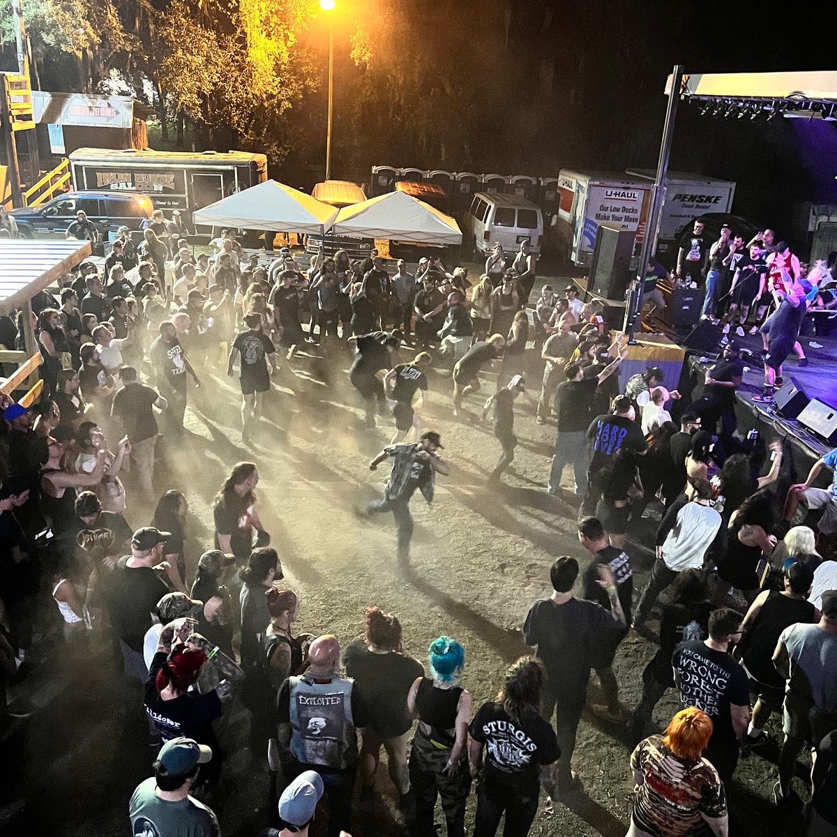 nightshiftmerch's tweet photo. We went straight from Party Weekend cleanup to storm prep and I feel like I haven’t slept in 2 weeks, but totally worth it. Thank you to all the bands and everyone that came out! We haven’t decided on anything official yet, but I think it’s safe to say we’ll be back next year. https://t.co/CEjMFPwcCS