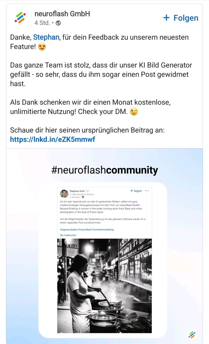 So machen Experimente mit KI Spaß 😊 Danke <a href="/Neuro_Flash/">neuroflash</a> 🥳