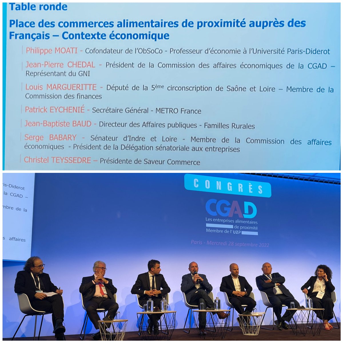 « Commerçants indépendants : il faut capitaliser sur vos forces » services, proximité, filière …! <a href="/p_eychenie/">Patrick Eychenié 💛💙</a> Secrétaire Général <a href="/METRO_FR/">METRO France</a> à la Table Ronde du Congrès de la <a href="/CGAD_france/">CGAD</a> sur les commerces alimentaires de proximité. <a href="/oliviagregoire/">Olivia Gregoire</a> #commerces #attractivite