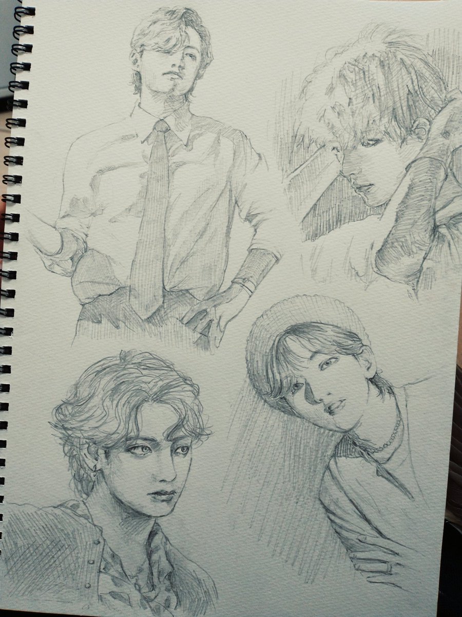 Study*
紙の凸凹の上に乗る柔らかな鉛筆の線が好き

#drawing #sketch #デッサン #illustration #BTS #V #テテ 