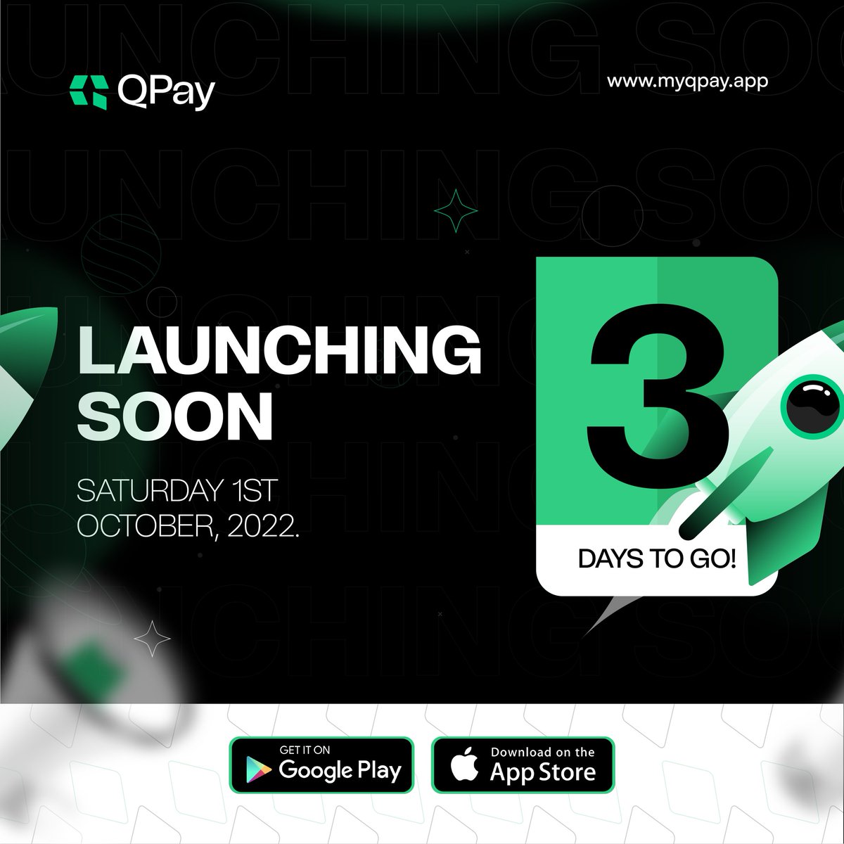 myqpay_app's tweet photo. In Space technology, at this juncture, the rocket is prepped, fueled and standing by.

It's T-3days

#Qpay4U
#Qpayishere https://t.co/1MHfYaAatF