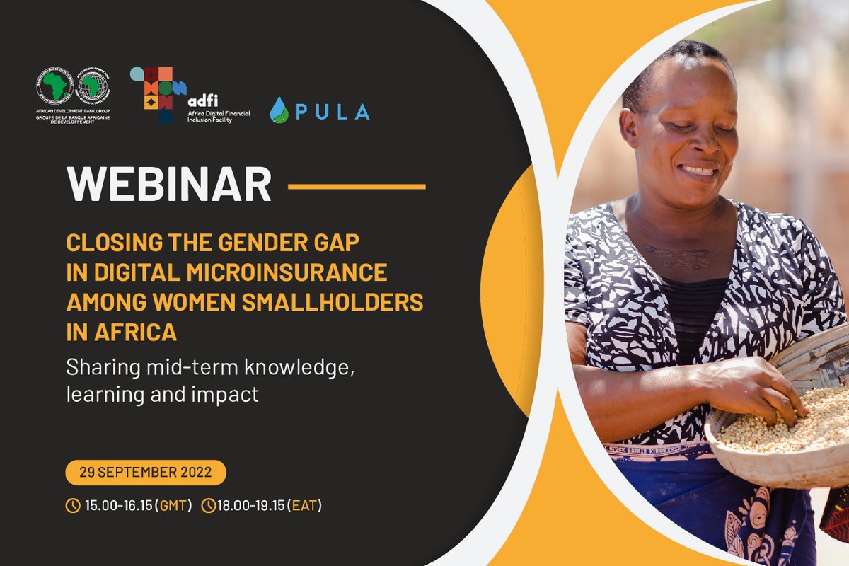 STILL TIME TO REGISTER FOR TOMORROW'S WEBINAR: Join senior experts who will be sharing learning and impact on building resilience among women smallholder farmers in Africa.

REGISTER HERE: adfi.org/event/webinar-…

#digitalfinancialinclusion #genderequity