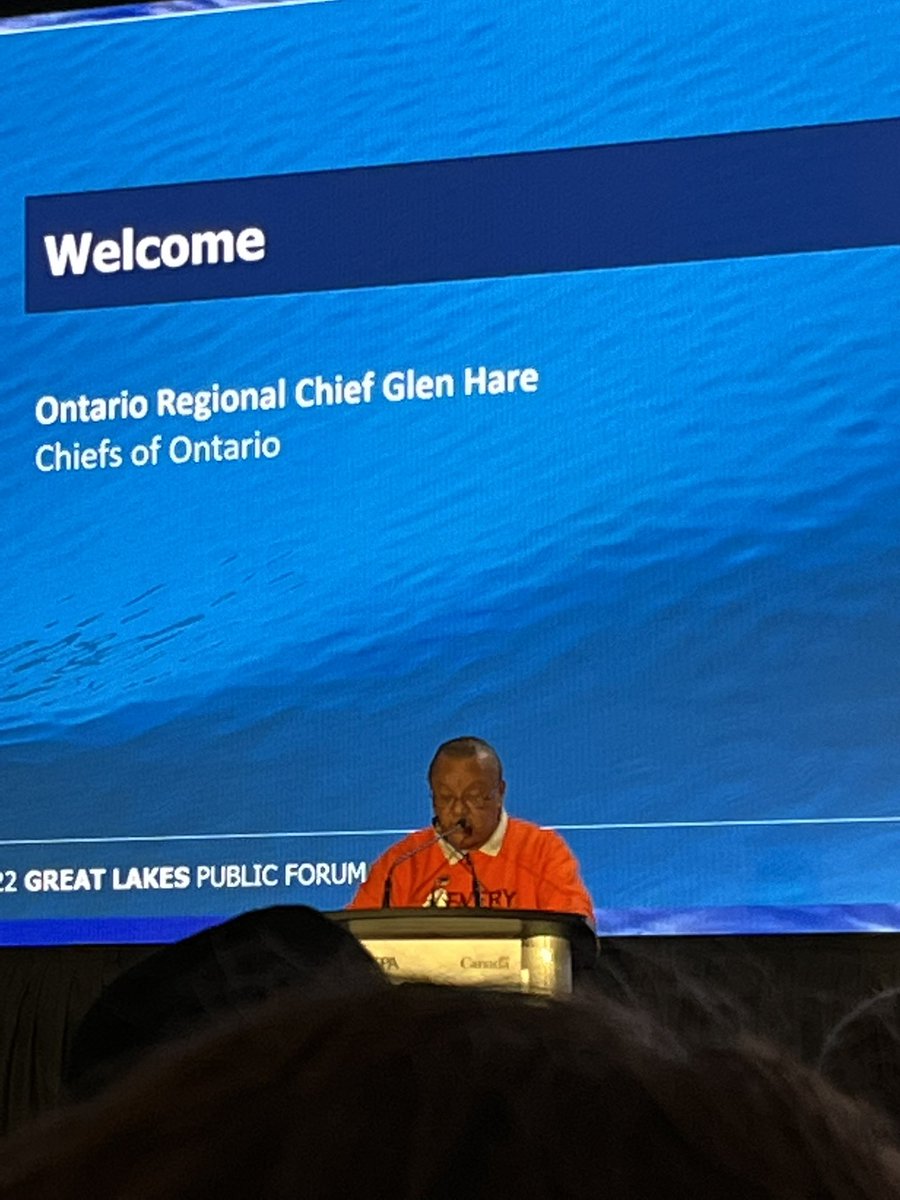 Day 2 of the #GreatLakesForum opens with Regional Chief Glen Hare  speaking to the importance of Indigenous Nations being at the decision making tables <a href="/ChiefsofOntario/">Chiefs of Ontario</a>