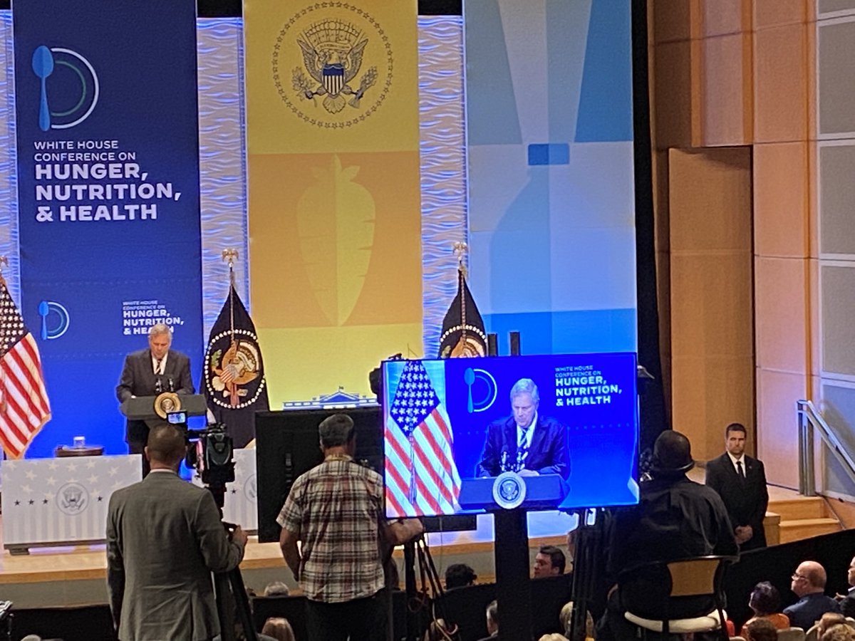 garygunderson's tweet photo. Secretary Vislack opens #WHConfHungerHealth outlining 5 pillars of national strategy 53 years after the first such conference. Good food for all. #Stakeholderhealth https://t.co/TFUBoGD9O4
