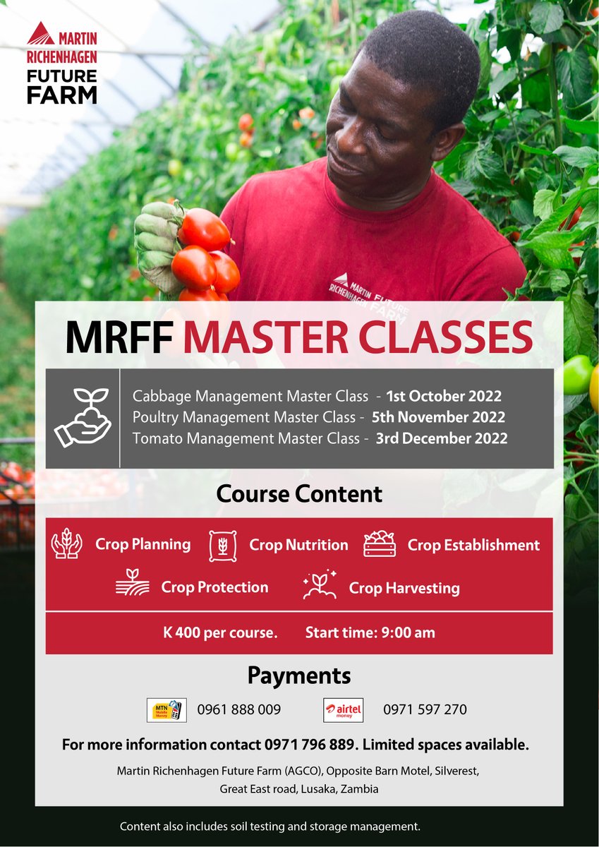 OneLifeZambia's tweet photo. After you put all your clever and diligent labor, it's time to talk about harvesting.

•Harvest crops safely using mechanical &amp; manual
•Timing 
•Handling

Join us for the Cabbage Management Masterclass this Saturday, 1st at the future farm. Register today on 0971796889! https://t.co/xVdIF2FsoG